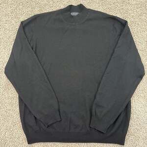 Brooks Brothers Italian Merino Wool Sweater Mens XL Black Crewneck EUC